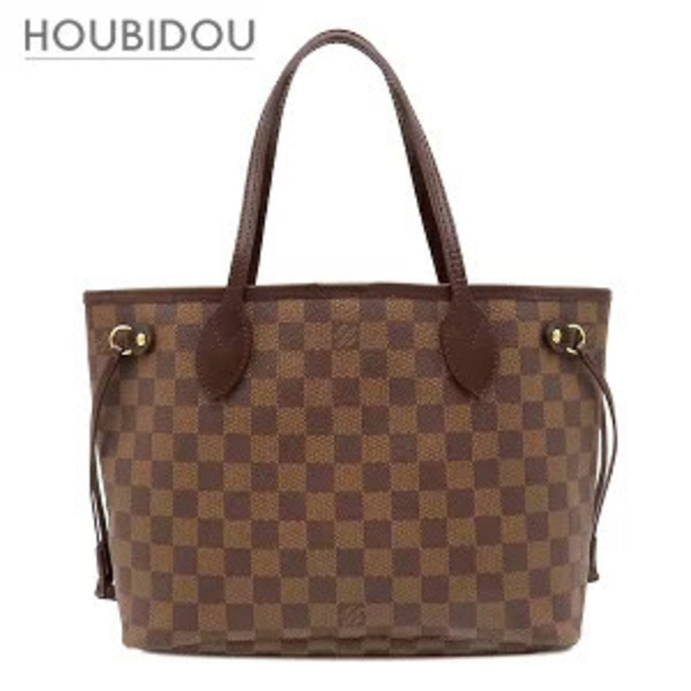 Louis Vuitton Neverfull Tote Bag Damier Canvas Ebene Brown Handbag